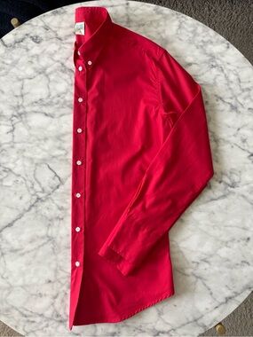 Women's Red Button-Down Shirt
